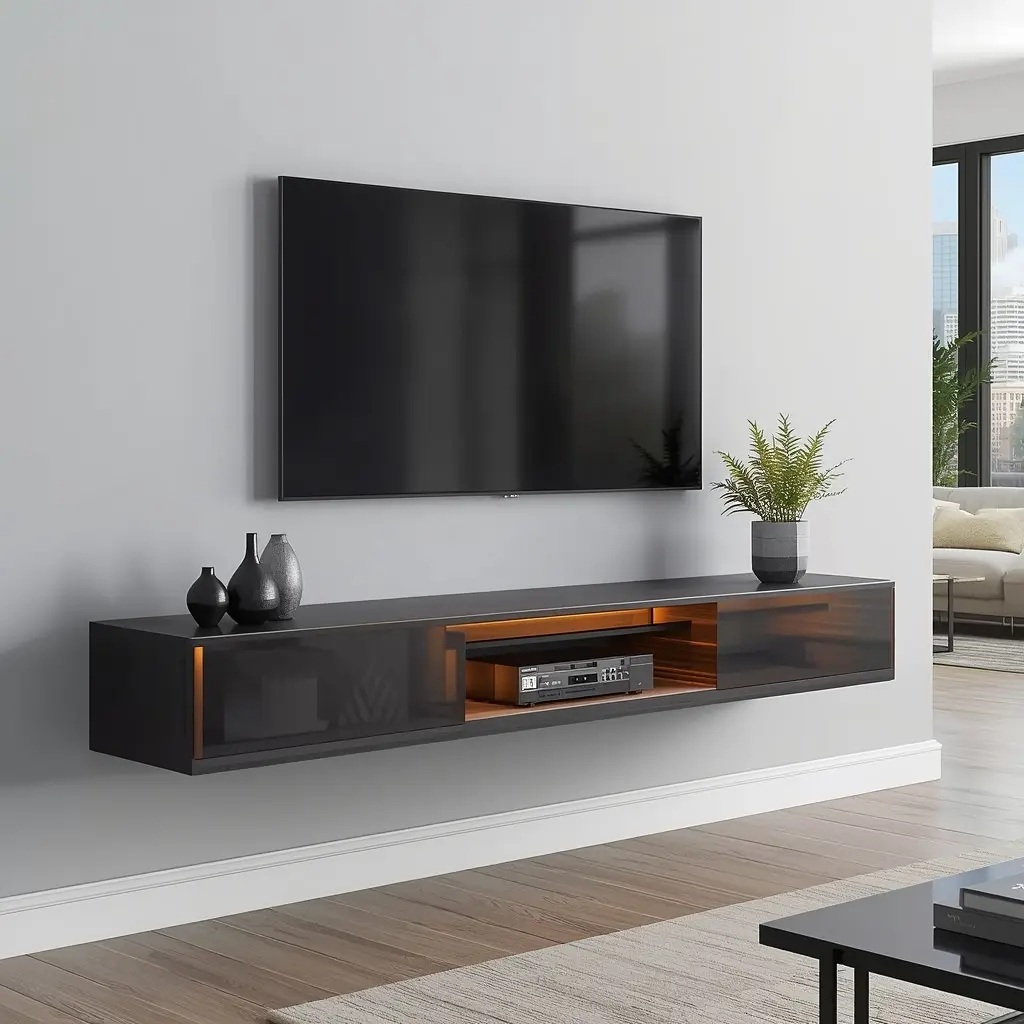 Floating Media Console - Wall-mounted entertainment unit